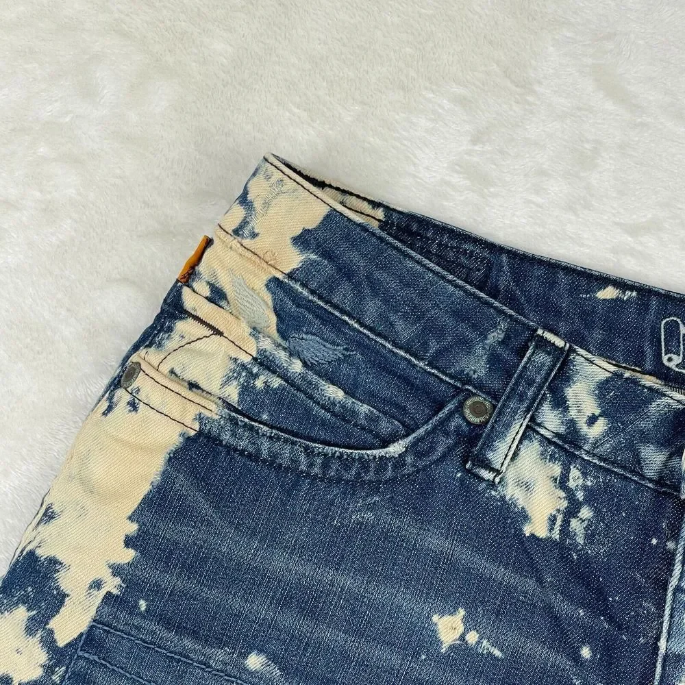 Robins Jean Shorts Womens Size 30 Blue Distressed Gypsy Jeweled Raw Hem Cut Off - Picture 4 of 15
